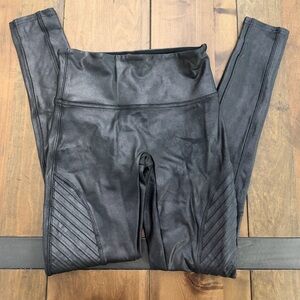 Spanx Black High-Waisted Moto Leggings